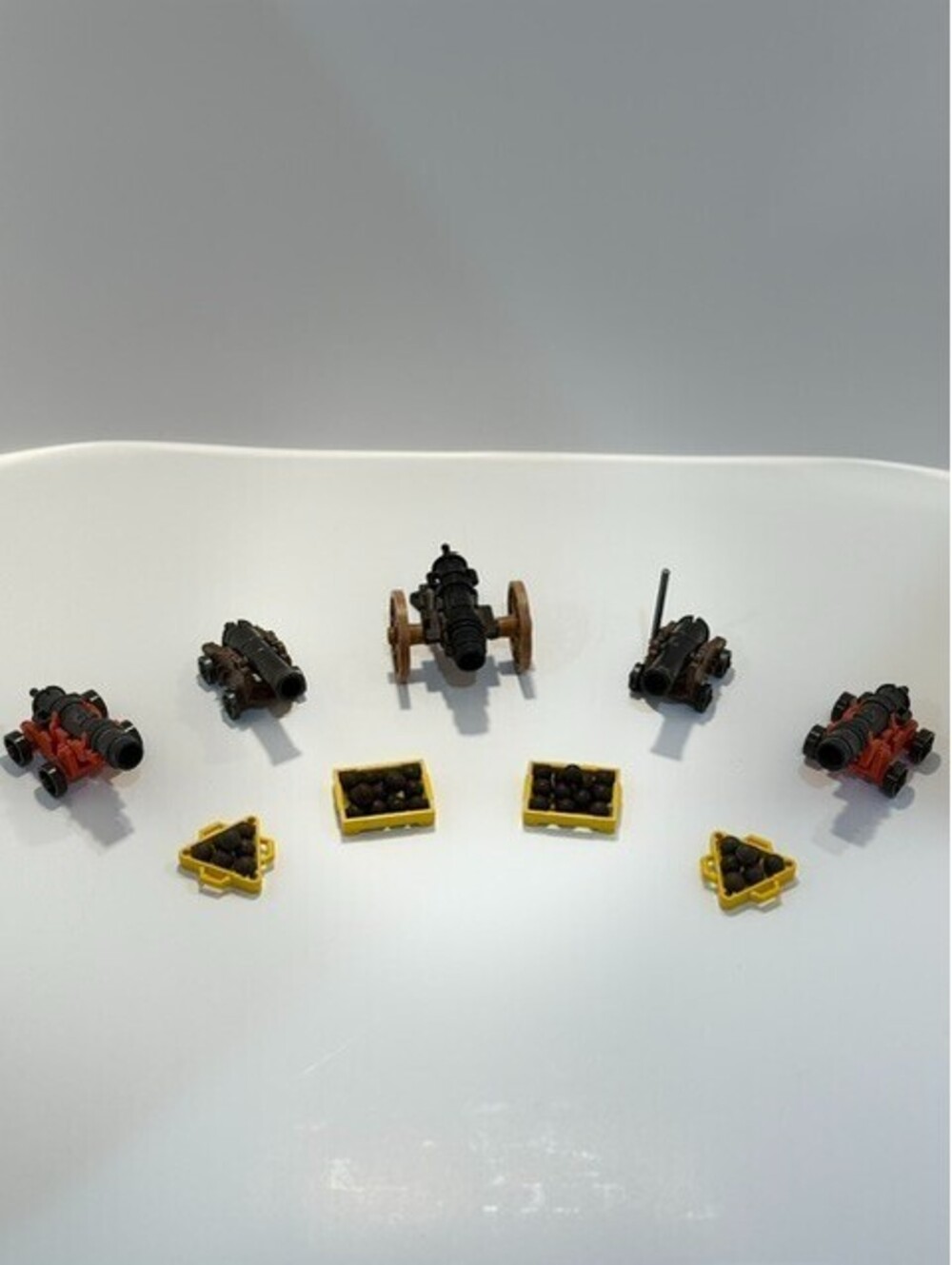 Vintage Playmobil Cannons Lot 5 Spring Firing Pirate Ship Artillery Cannonballs